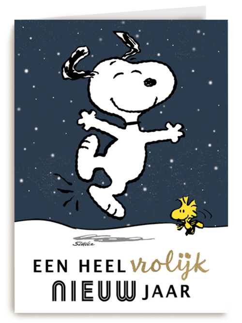 nieuwjaarskaart een heel vrolijk nieuwjaar