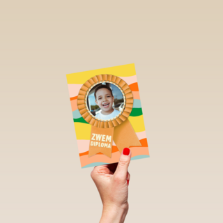 zwemdiploma fotokaart lintje