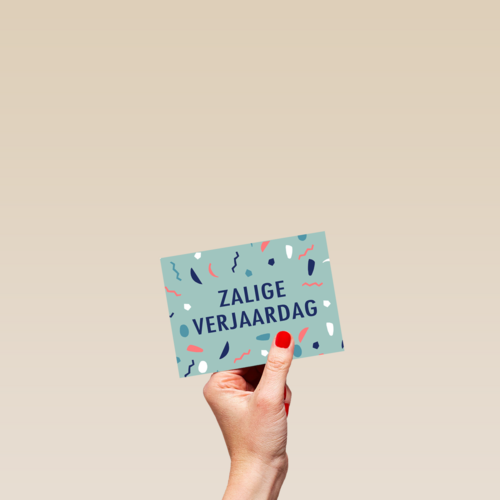 zalige verjaardag met confetti