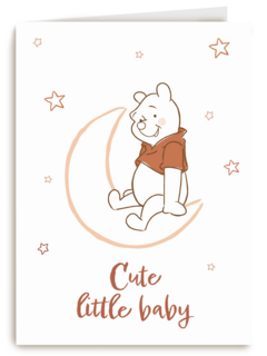 Cute little baby met Winnie the Pooh