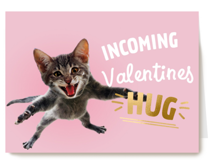 valentijnskaart grappig incoming valentines hug