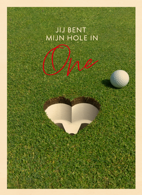 Houten Kaart Valentijn | Houten Kaart Hallmark | Valentijn | Valentijn Hole In One