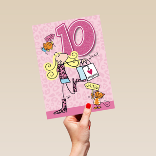 verjaardag leeftijden 10 jaar roze