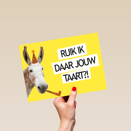 ruik ik daar jouw taart paard met feesthoed