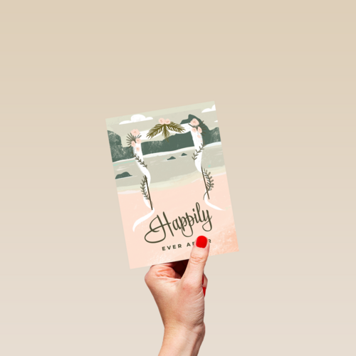 Pas getrouwd kaart happily ever after
