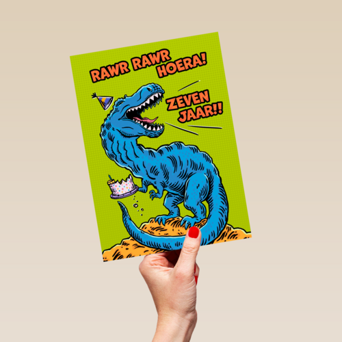 Rawr Hoera 7 Jaar Dino