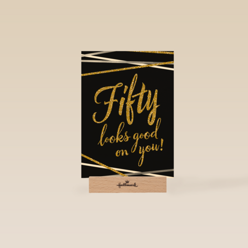 Verjaardagskaart leeftijden 50 man vrouw Fifty looks good on you
