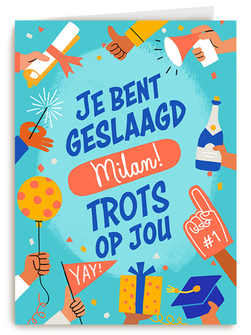 Kaart Hallmark | Felicitatie Diploma Examenfeest | Geslaagd Trots Op Jou Naam