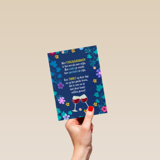 Verjaardagskaart het is net als met wijn