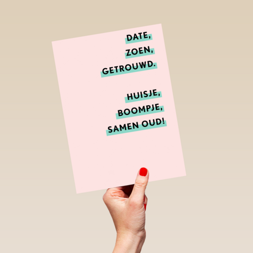 Liefdeskaart huisje boompje samen oud
