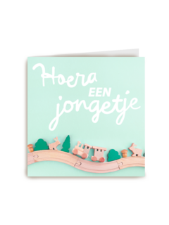 Hoera een jongetje geboortefelicitatie
