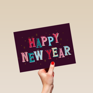 Happy New Year Gekleurde Letters