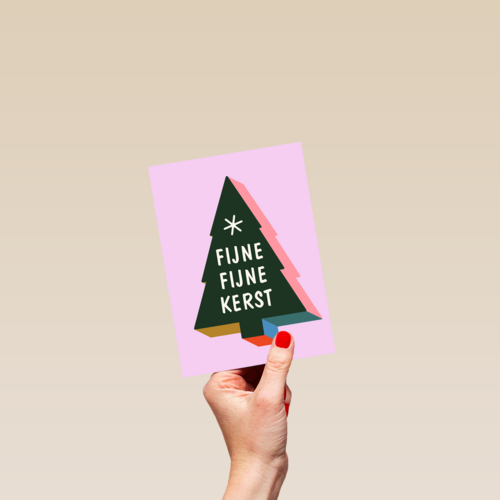 Kerstkaart fijne fijne kerst