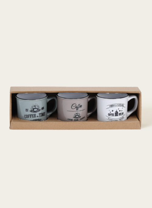 Koffietijd Mokken Set 3 Stuks Cadeau Woonaccessoires |