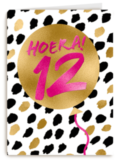Verjaardagskaart Hoera 12 meisje