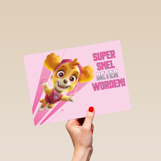 Paw Patrol beterschapskaart meisje