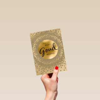 Moederdag kaart stijlvol jij bent goud waard
