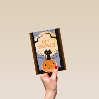 Happy Halloween Cat Pumpkin
