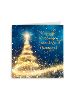 kerstkaart klassiek magische kerstdagen sprankelend nieuwjaar