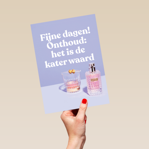 kerstkaart andc hip fijne dagen onthoud het is de kater waard