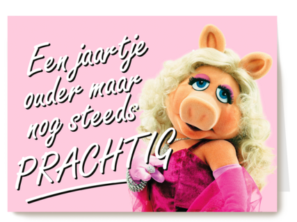 Miss Piggy kaart een jaartje ouder