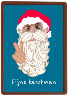 grappige fotokerstkaart met kerstman