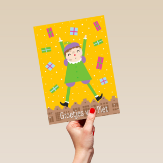 Sinterklaaskaart Groetjes van Piet