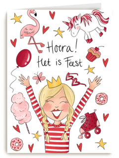 meisjesverjaardag hoera het is feest vandaag