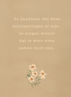 condoleancekaart met bloemen op kraft