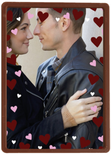 valentijnskaart foto volledige pagina hartjes