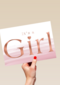 its a girl with metallic text