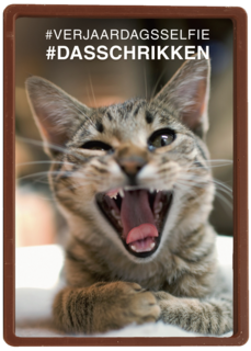 verjaardagsselfie dasschrikken