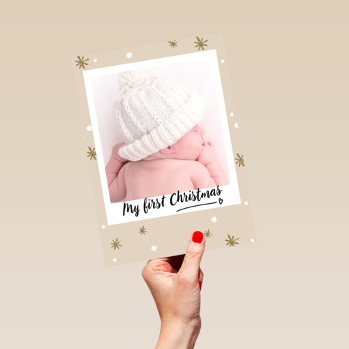 kerstkaart fotokaart baby my first christmas