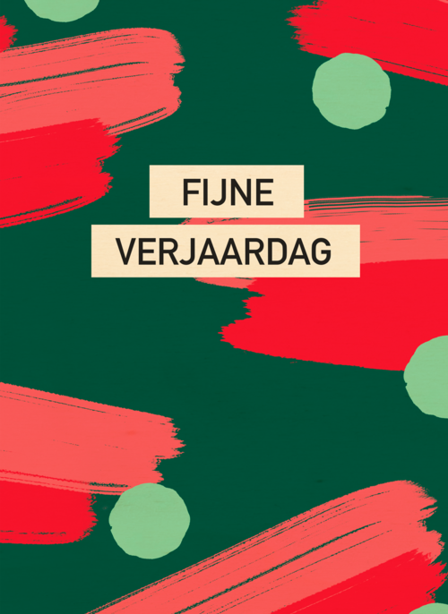 verjaardag kaart stijlvol fijne verjaardag groen rood