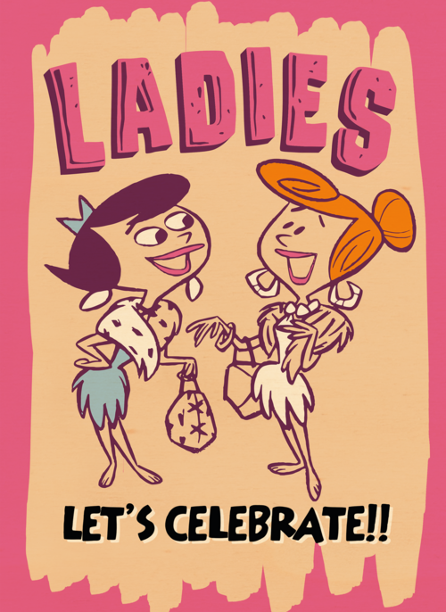 Houten Kaart Verjaardagskaarten | Flintstones Wilma And Betty Celebrate