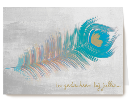 een hele mooie blauw pauwenveer in gedachten bij jullie