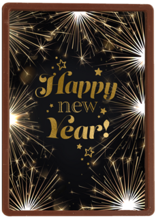 Nieuwjaar Happy New Year zwart