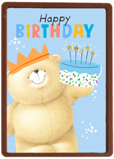 Forever Friends Happy Birthday cake blue