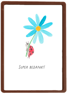 Bedankt kaart lieveheersbeestje