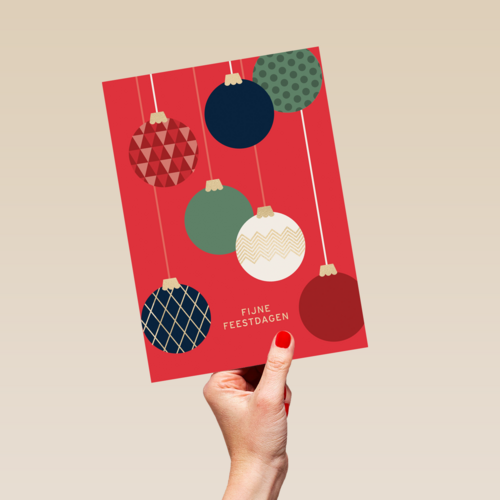Fijne feestdagen modern kerstballen