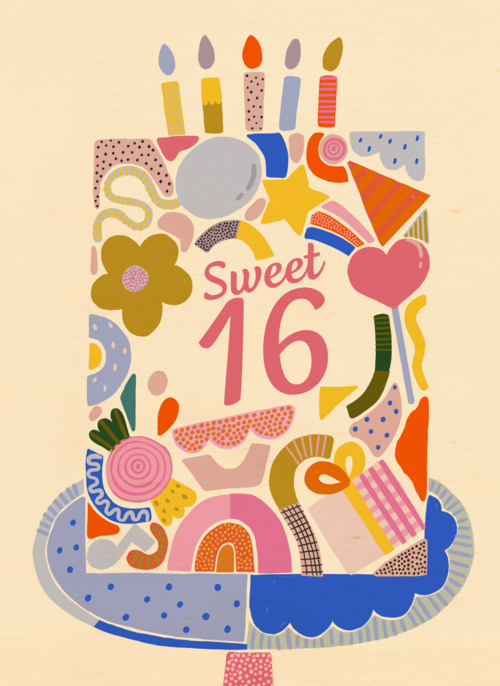 sweet 16 birthday met een taart