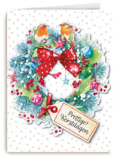 Roodborstjes kerstkrans