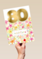 een bloemrijke verjaardagskaart voor 80 jaar