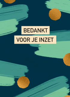 Bedankt kaart thuiswerken bedankt voor je inzet groen blauw
