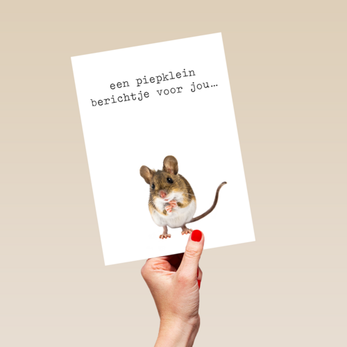 Zomaar kaart een piepklein berichtje Furry cuddles muis