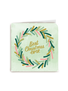 Kerstkaart kerstkrans best Christmas ever
