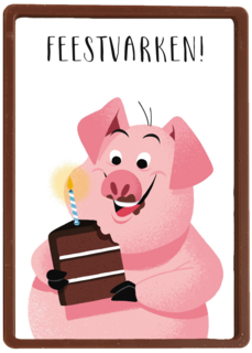 feestvarken met taartje