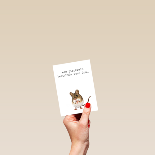 Zomaar kaart een piepklein berichtje Furry cuddles muis