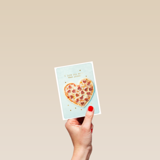 vriendschap kaart klassiek i love you more than pizza