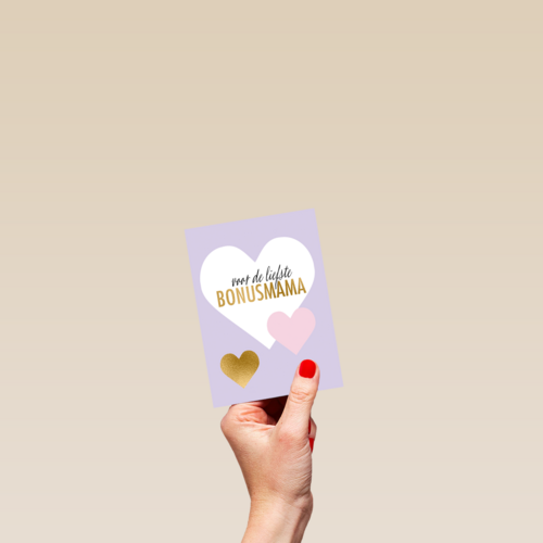 moederdag kaart stijlvol voor de liefste bonus mama